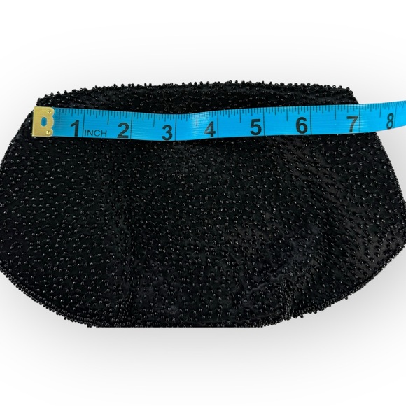 Vintage Michel Swiss Evening Purse Beaded Small Black Clutch Purse Snap Closure - Picture 9 of 11